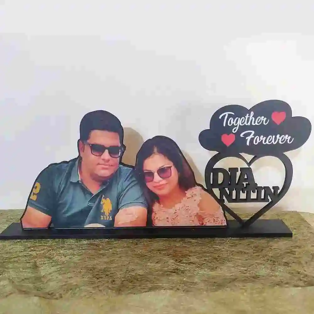 MDF cut out Valentine's Day photo frame standee gift